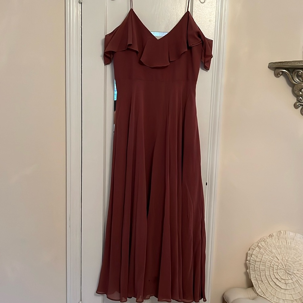Jenny Yoo Cold-Shoulder Gown